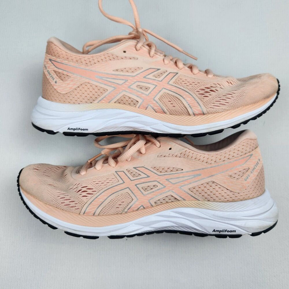 Asics Gel-Excite 6 Womens Running Sneakers Baked Pink/Silver 8.5 Amplifoam Gym